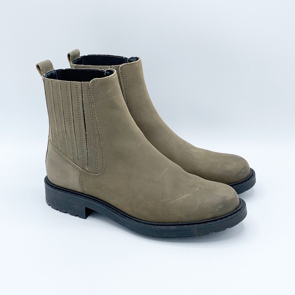 Clarks Orinoco2 Mid Boots Womens 8M Dark Olive Green Leather Chelsea Boot